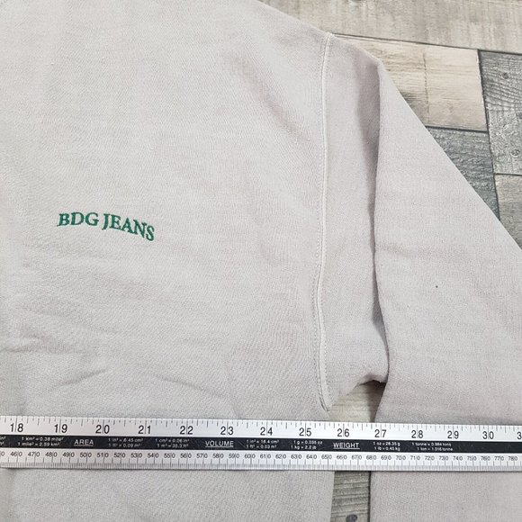 Urban Outfitters BDG Mens Sweatshirt Top Large Grey Embroidered Logo Crew BNWT - Picture 6 of 11